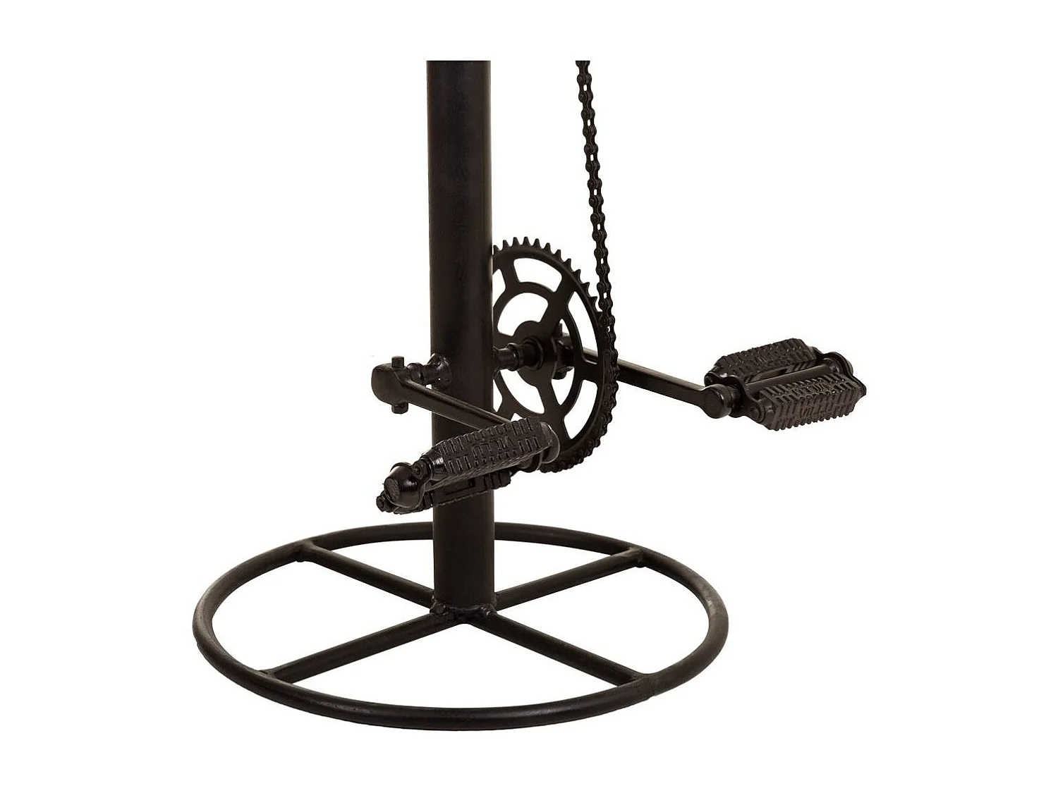 Sgabello in metallo e pelle nero 41x41x80