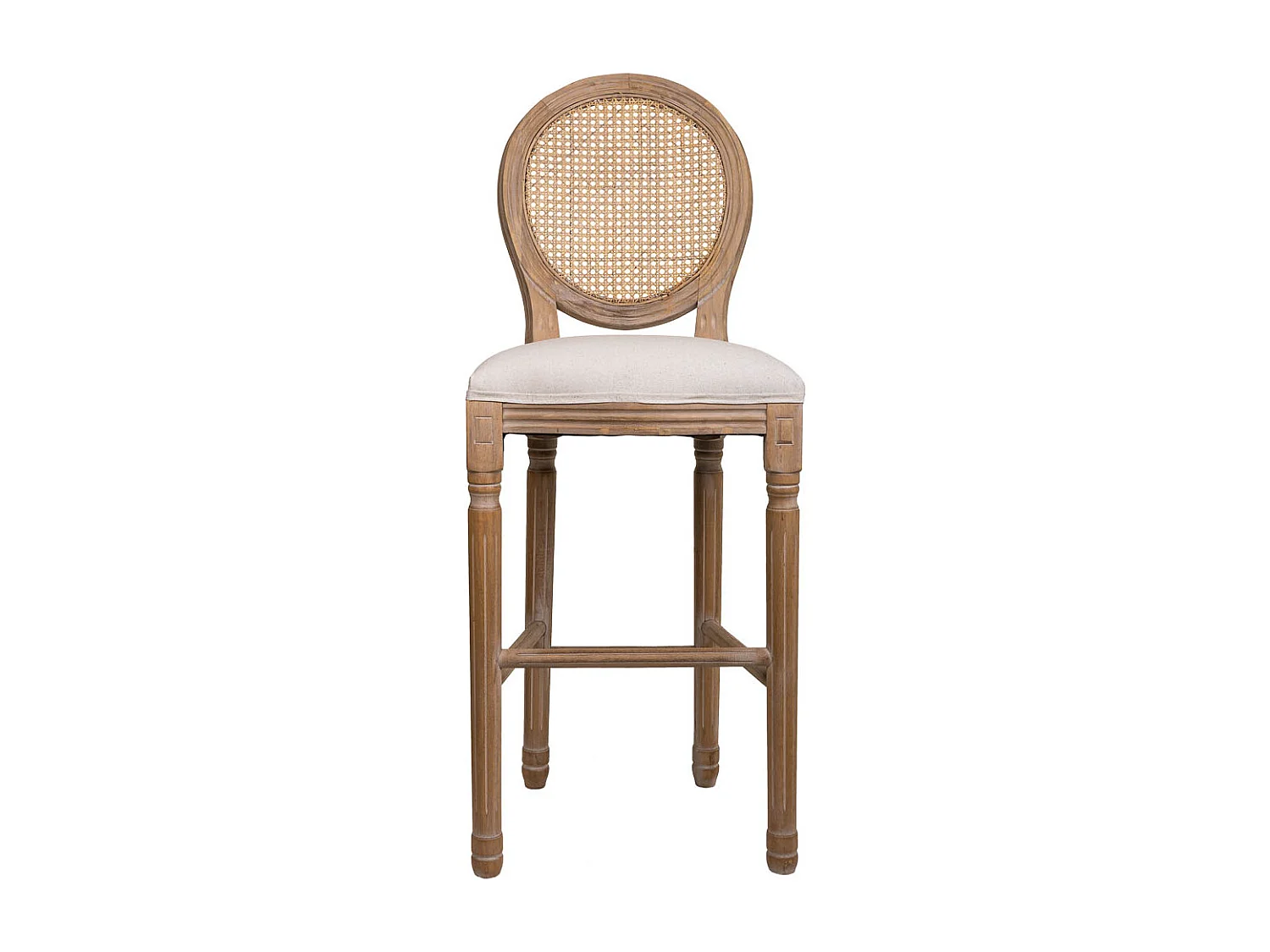 Sgabello in legno imbottito panna 48x42x76/121h