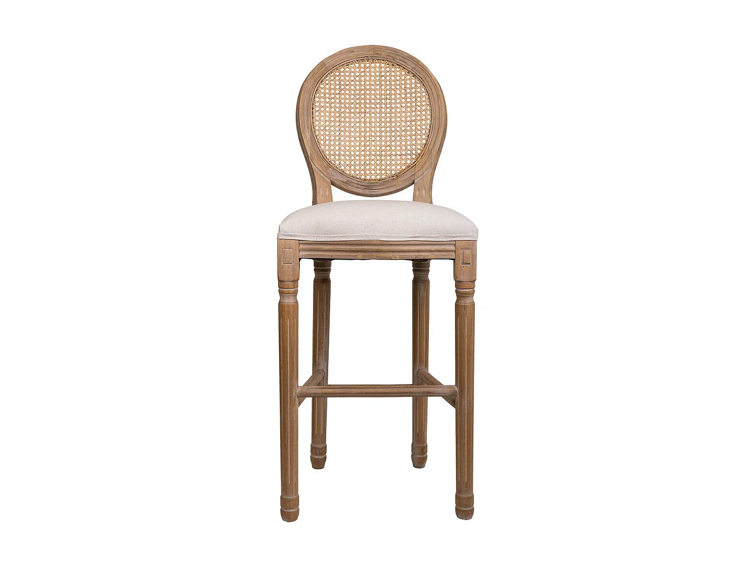Sgabello in legno imbottito panna 48x42x76/121h