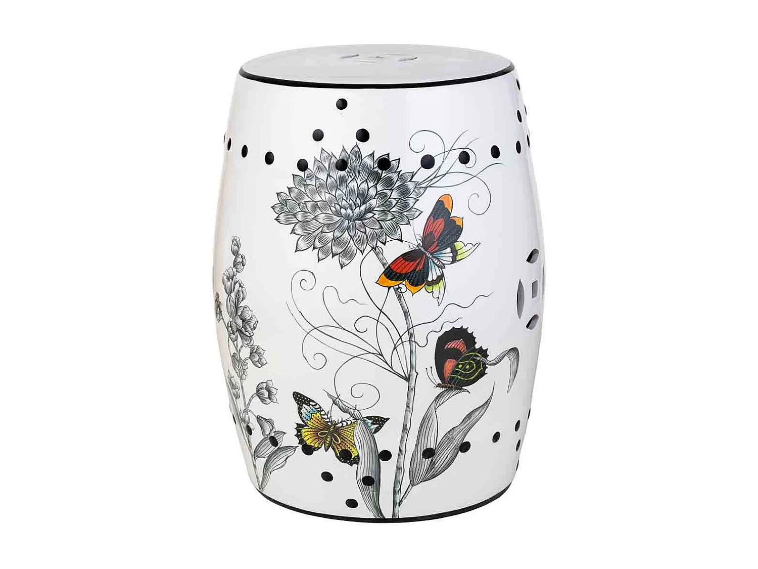 Sgabello in ceramica bianca