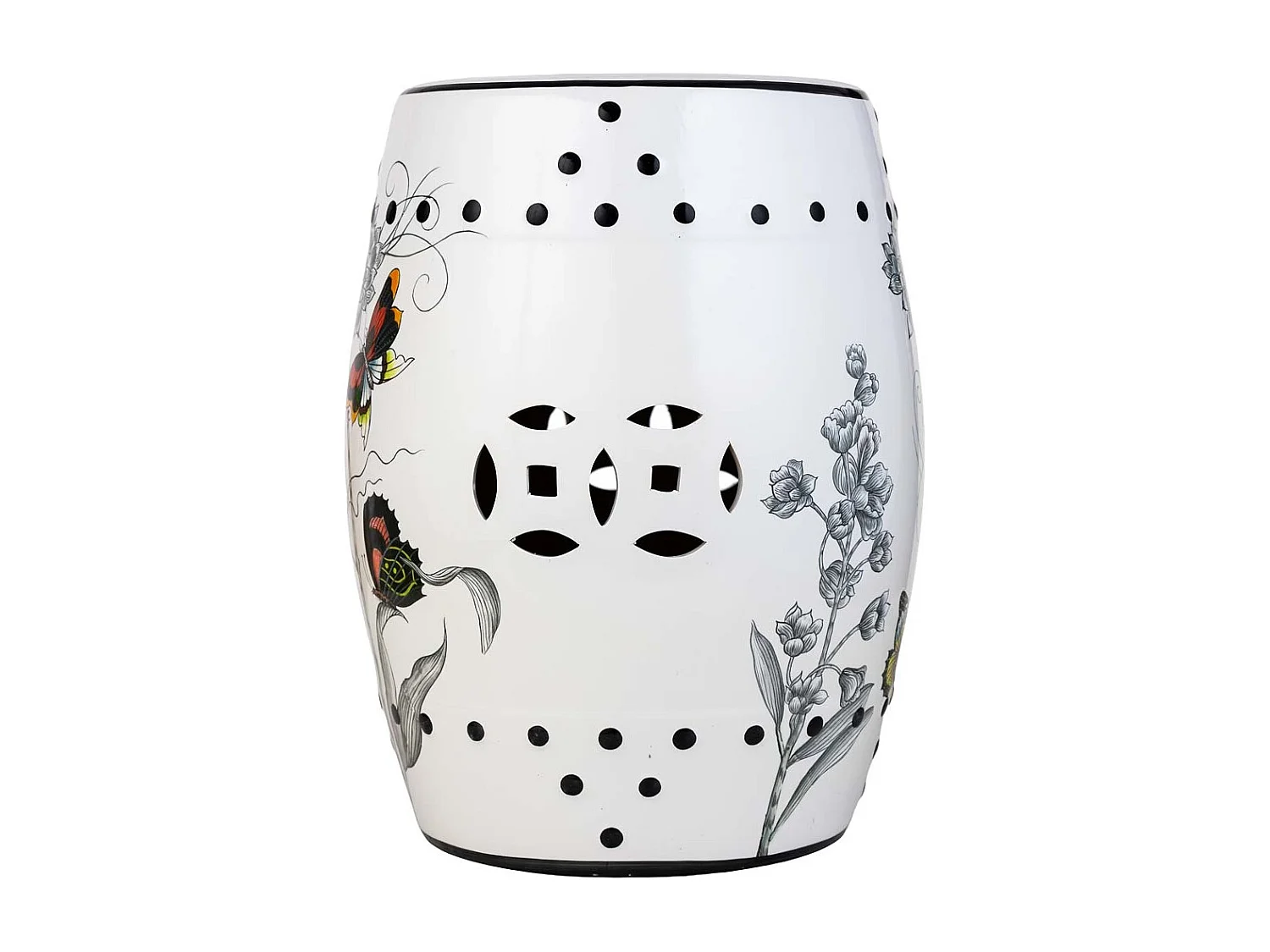 Sgabello in ceramica bianca