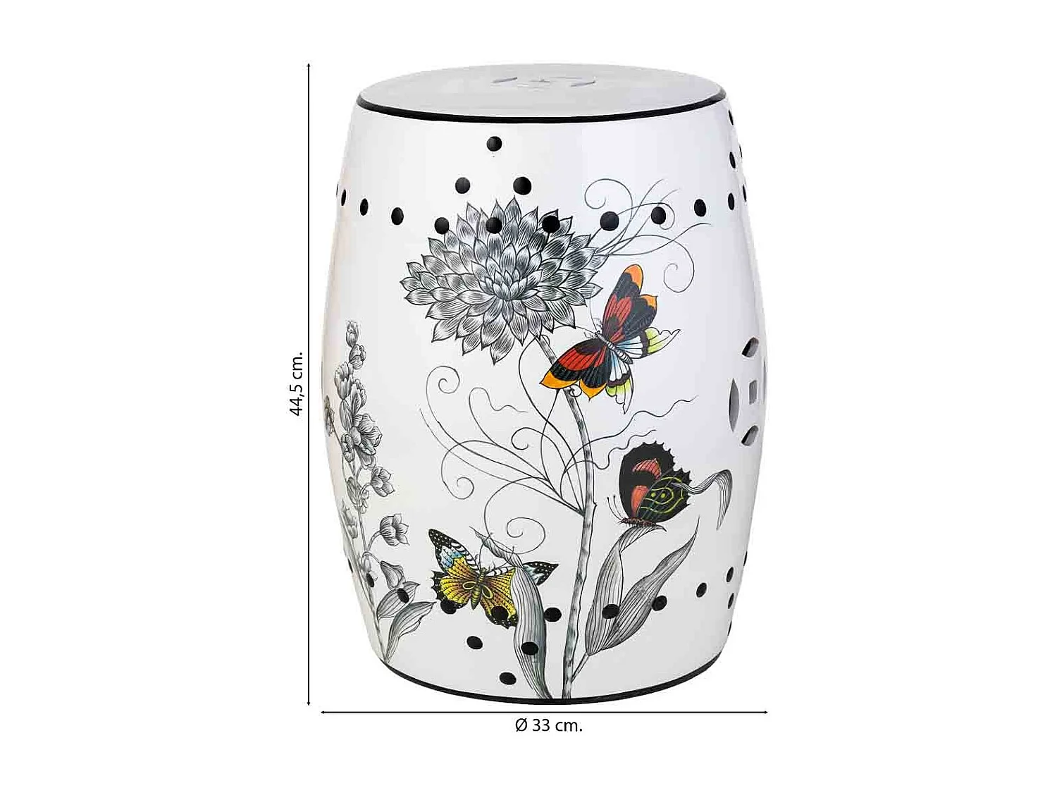 Sgabello in ceramica bianca