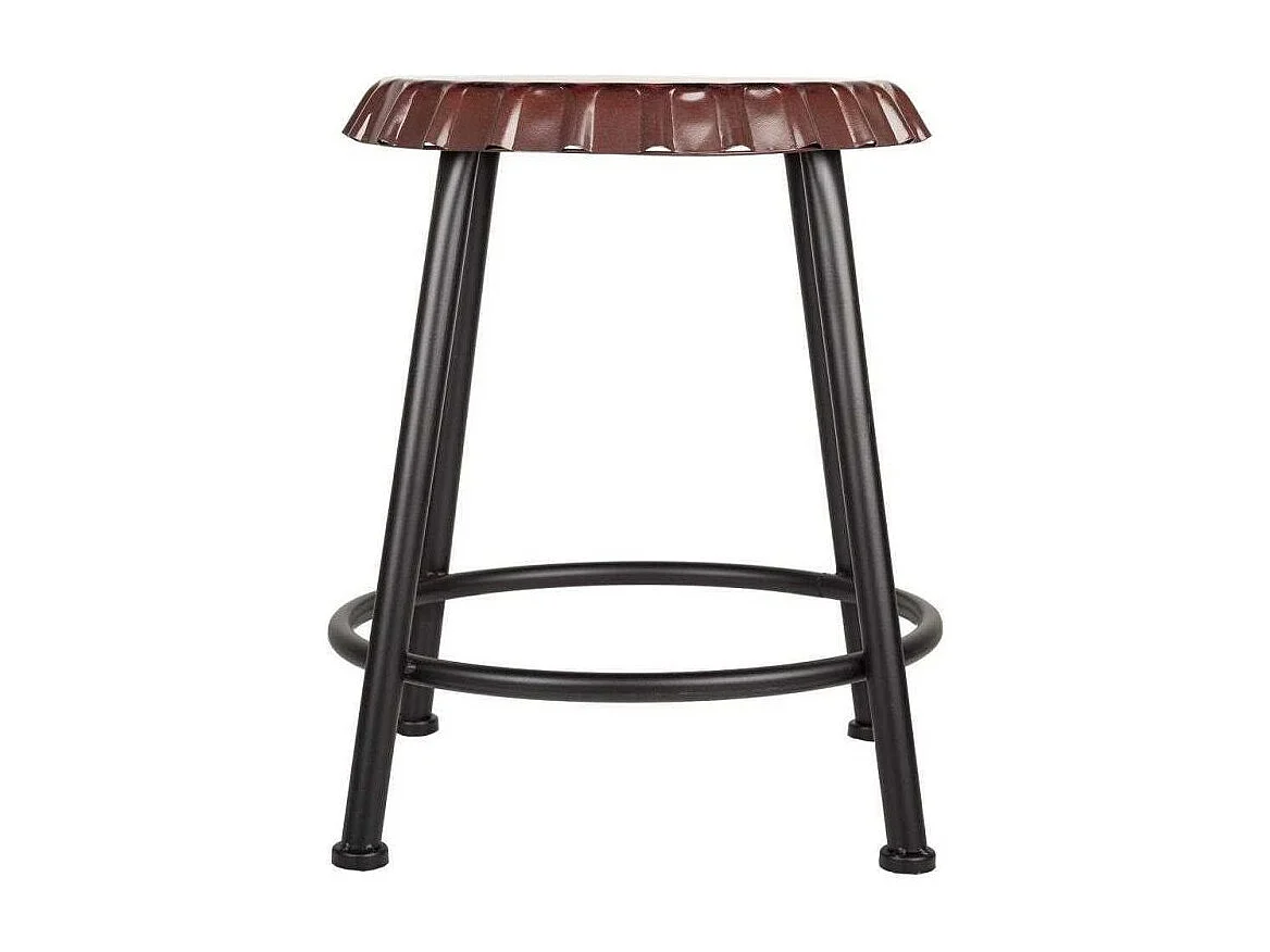 Sgabello rotondo in metallo nero