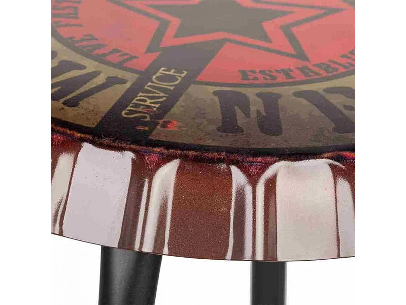 Sgabello rotondo in metallo nero