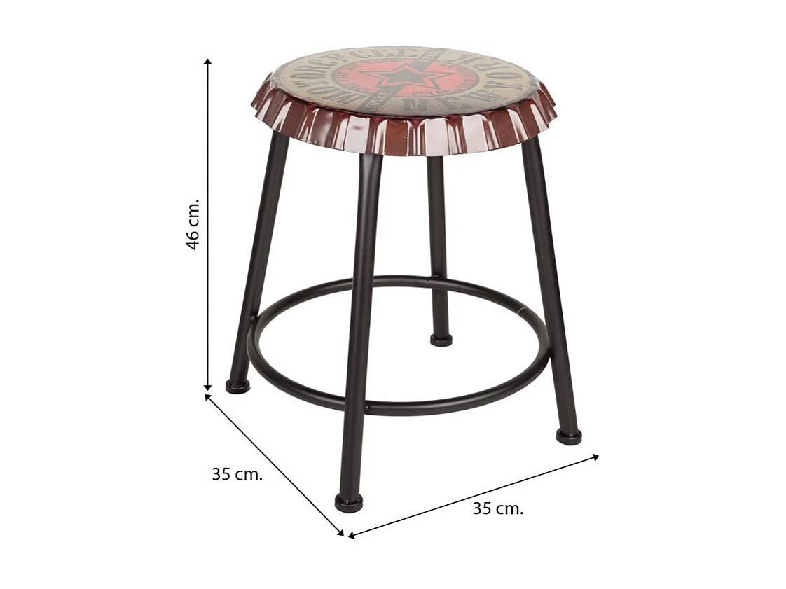 Sgabello rotondo in metallo nero