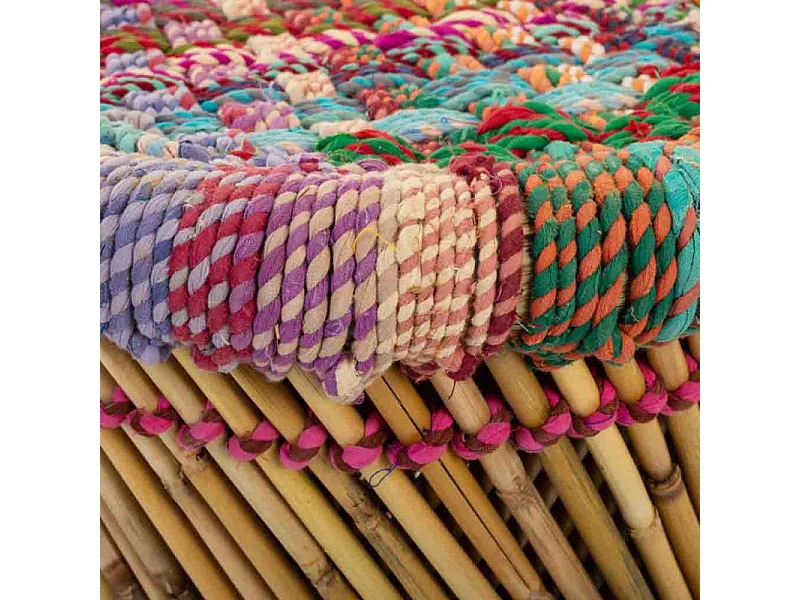 Set di 2 sgabelli in bambù multicolore