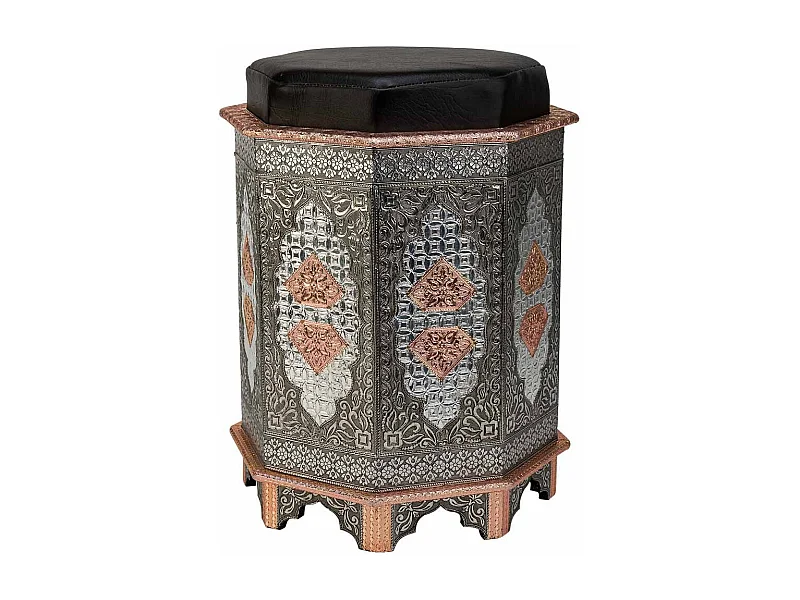 Sgabello in metallo dipinto a mano