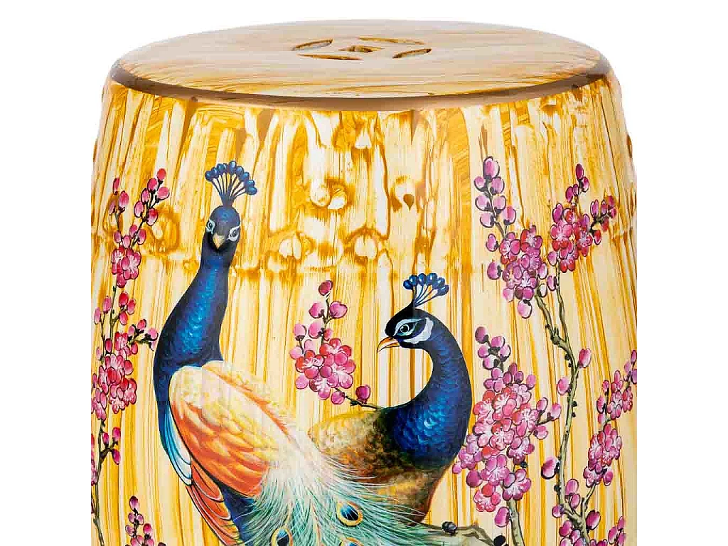 Veelkleurige keramische kruk