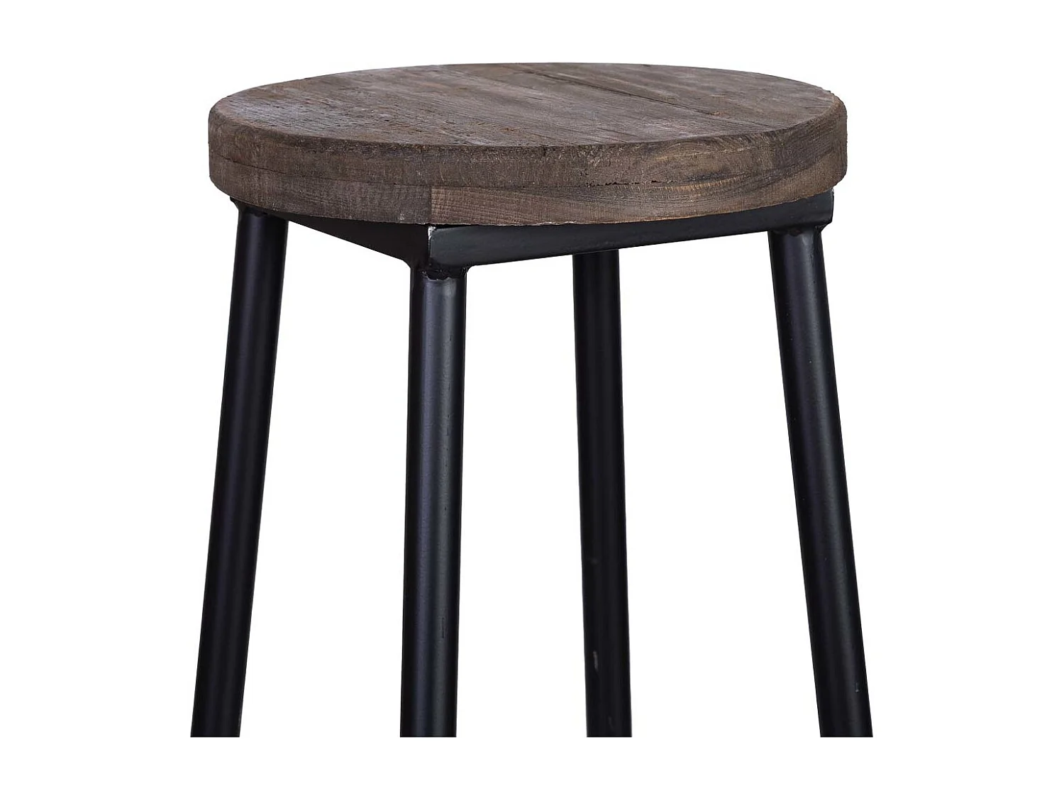 Sgabello in legno e metallo, marrone