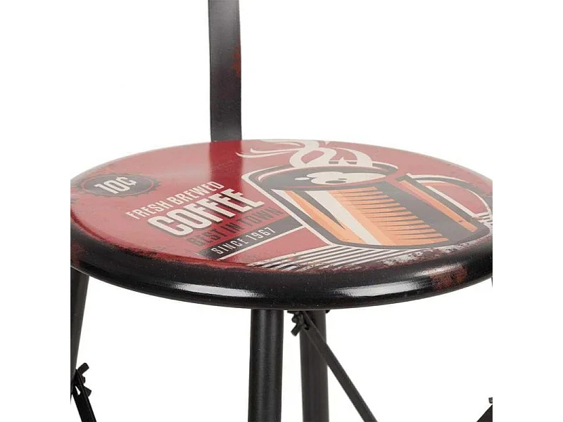 Banqueta alta de metal vermelha