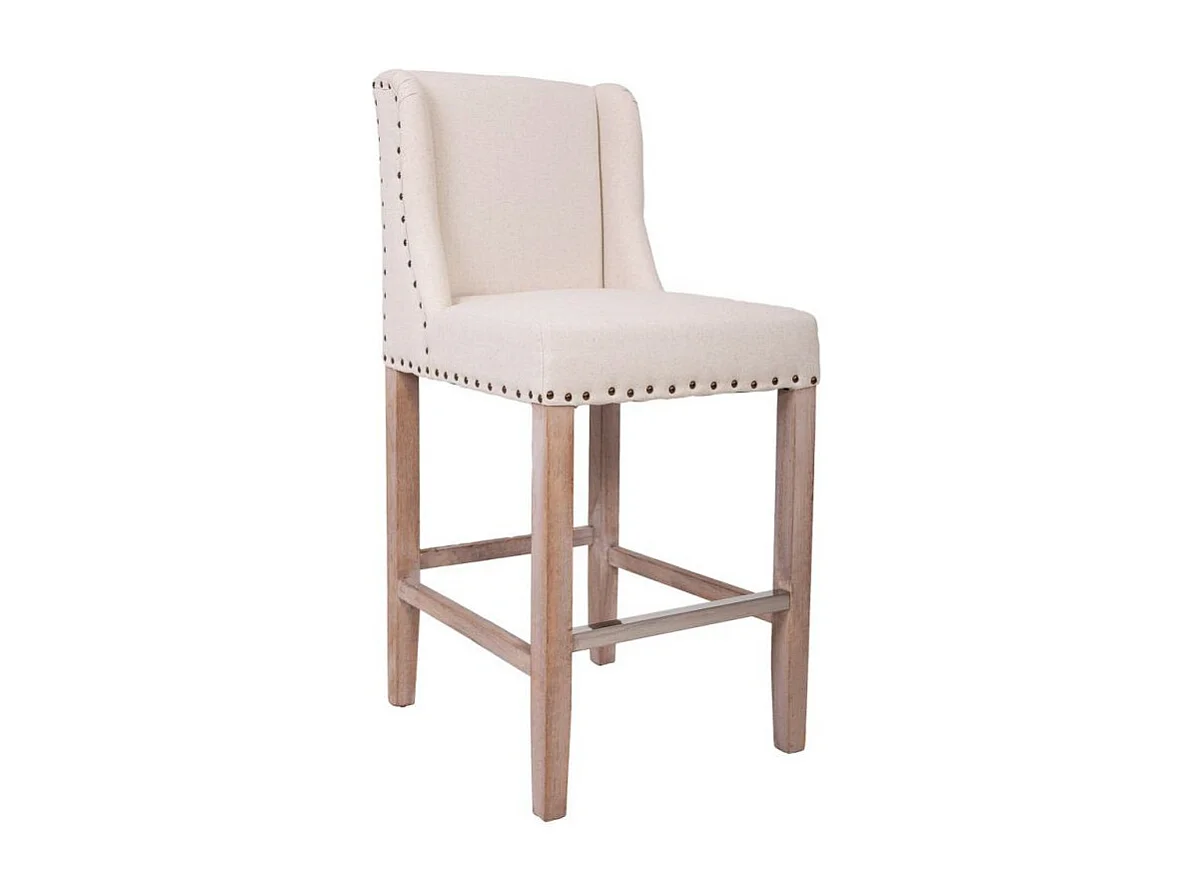 Taburete De Madera Y Tapizado