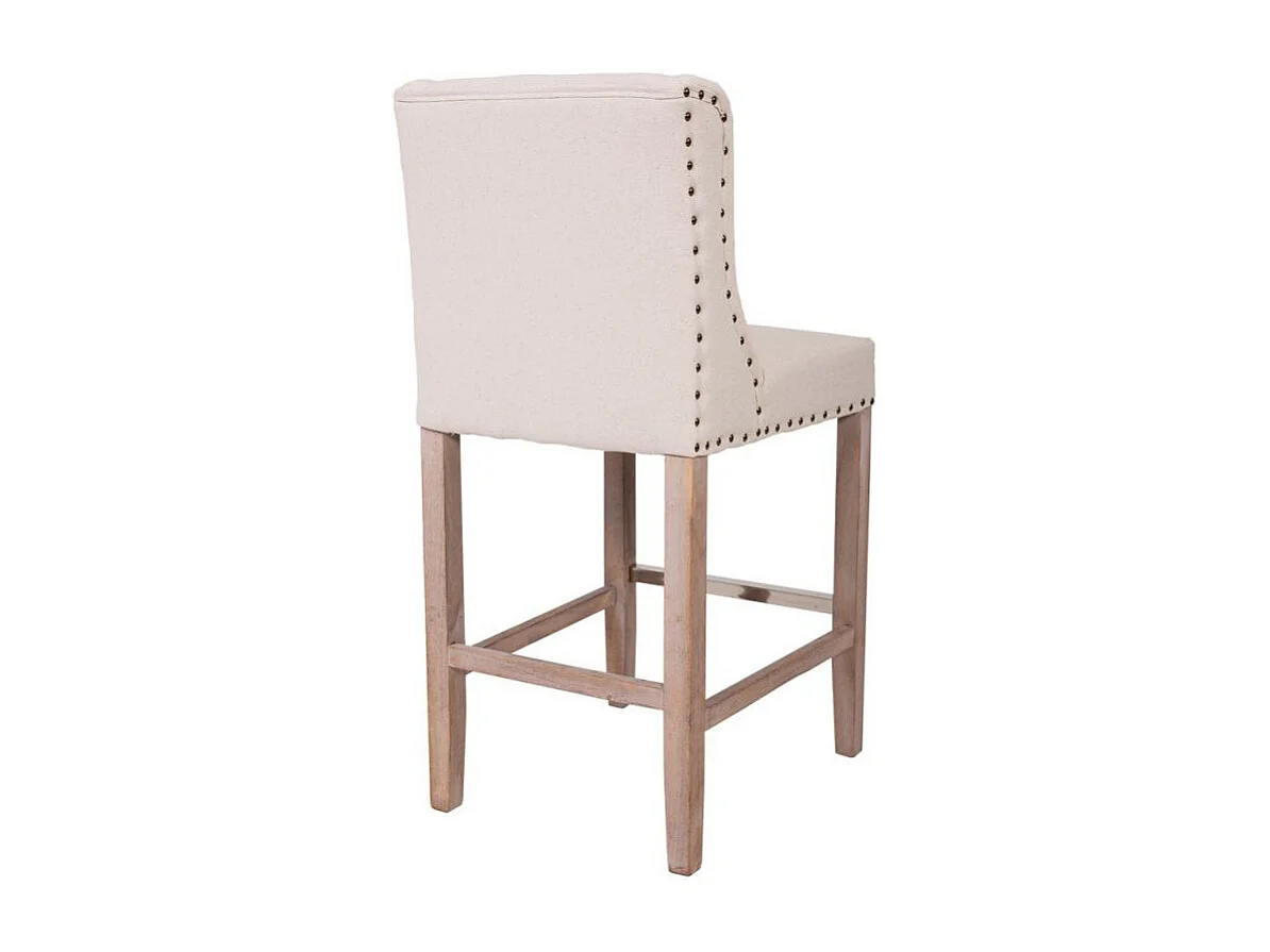 Taburete De Madera Y Tapizado