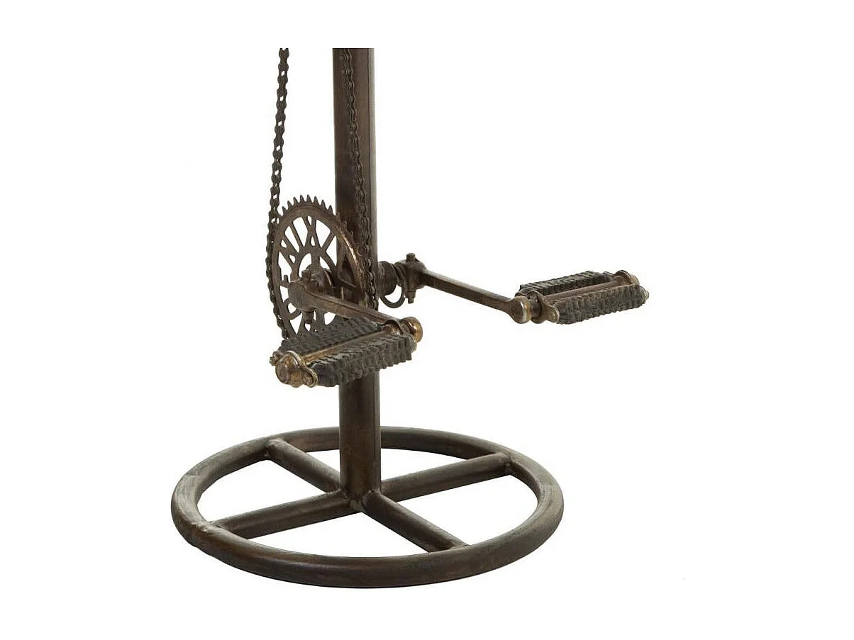 Sgabello in metallo nero e legno