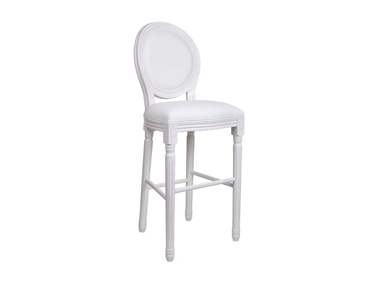 Sgabello in legno con rivestimento bianco