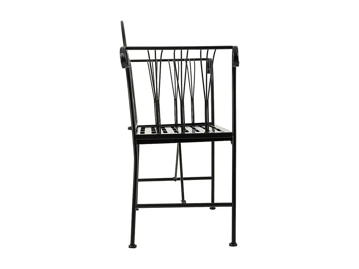 Zwarte smeedijzeren bank voor thuis