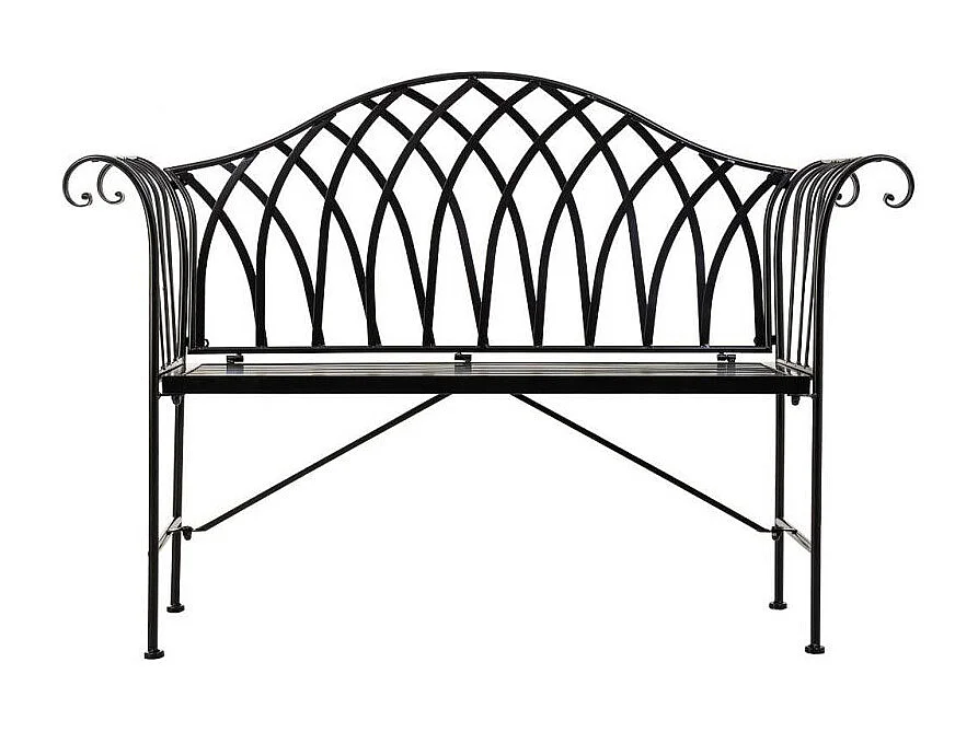 Zwarte smeedijzeren bank voor thuis