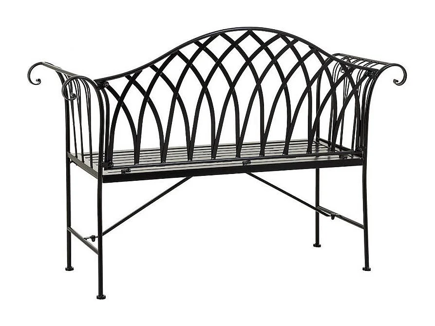 Zwarte smeedijzeren bank voor thuis