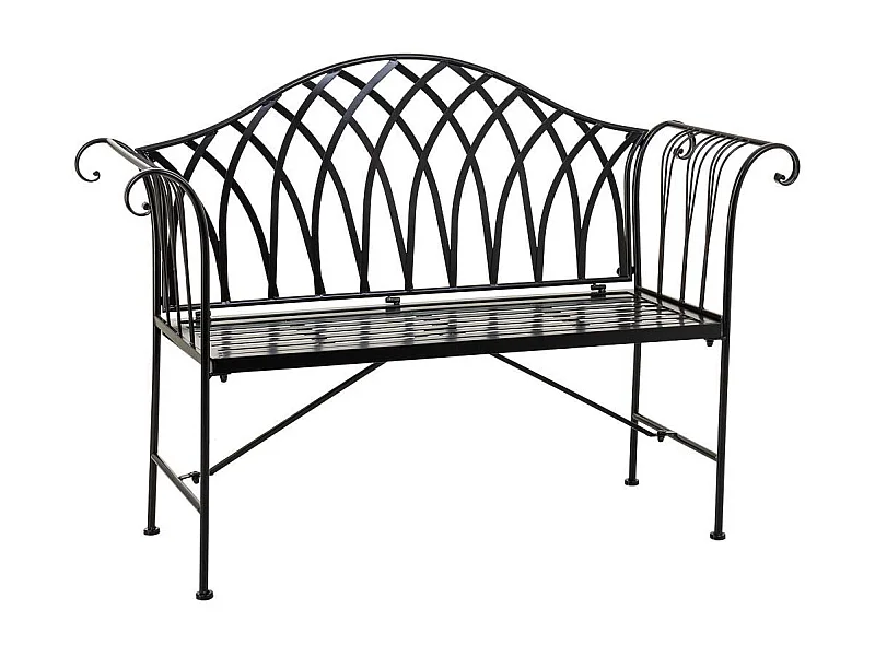 Zwarte smeedijzeren bank voor thuis