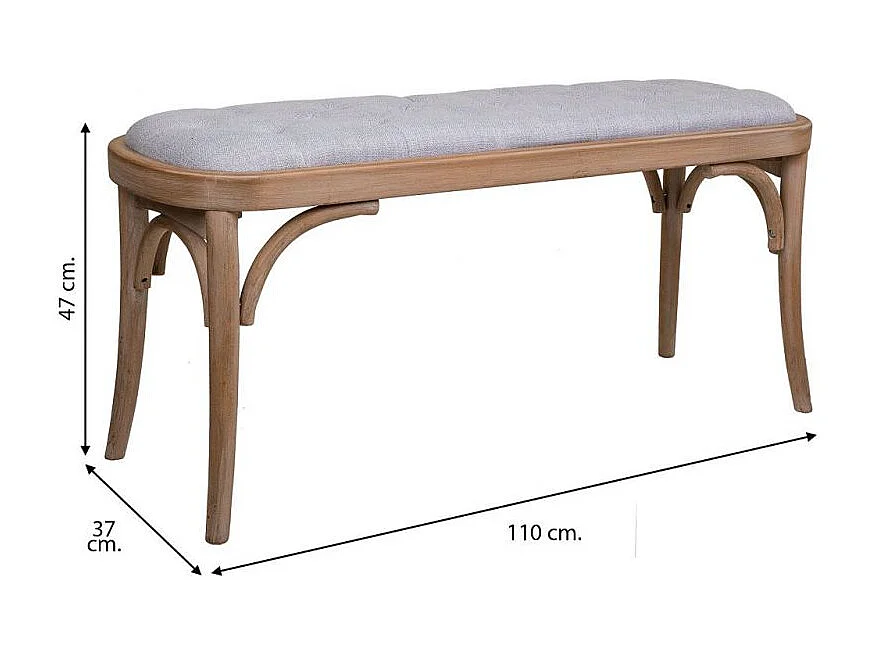 Banco de madeira estofado