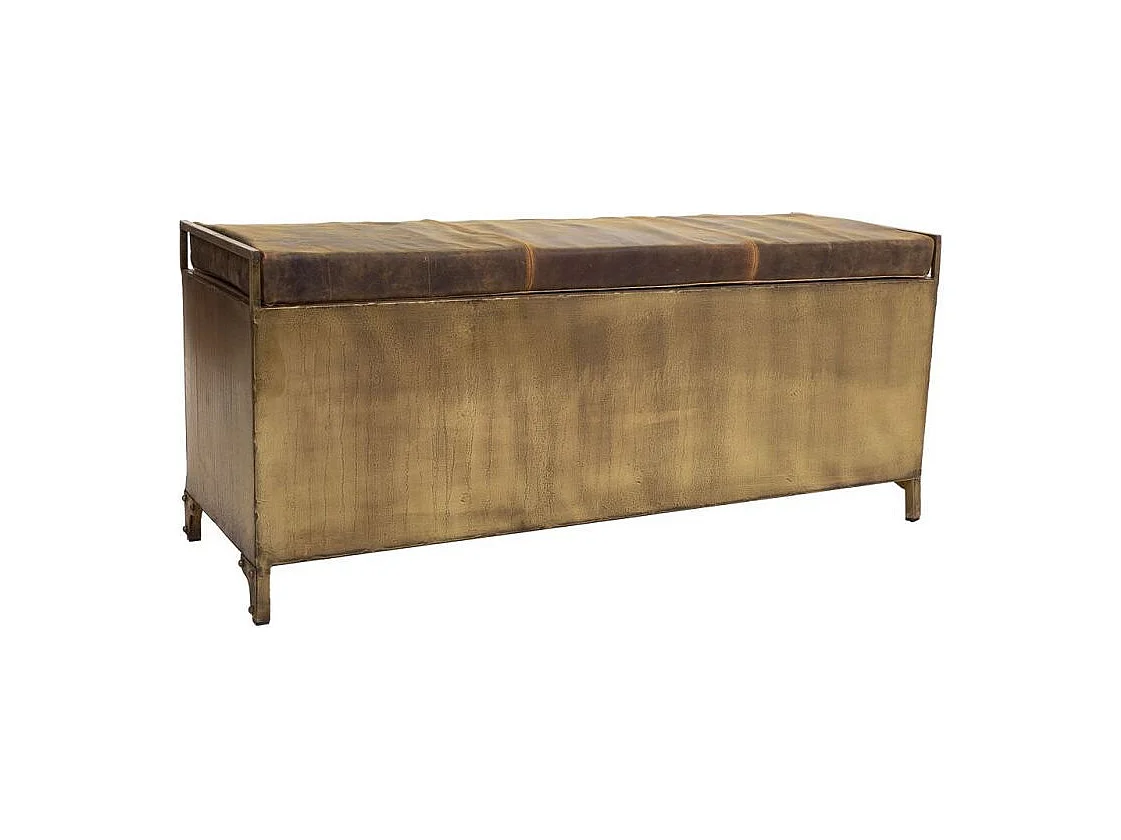 Panca in metallo e pelle