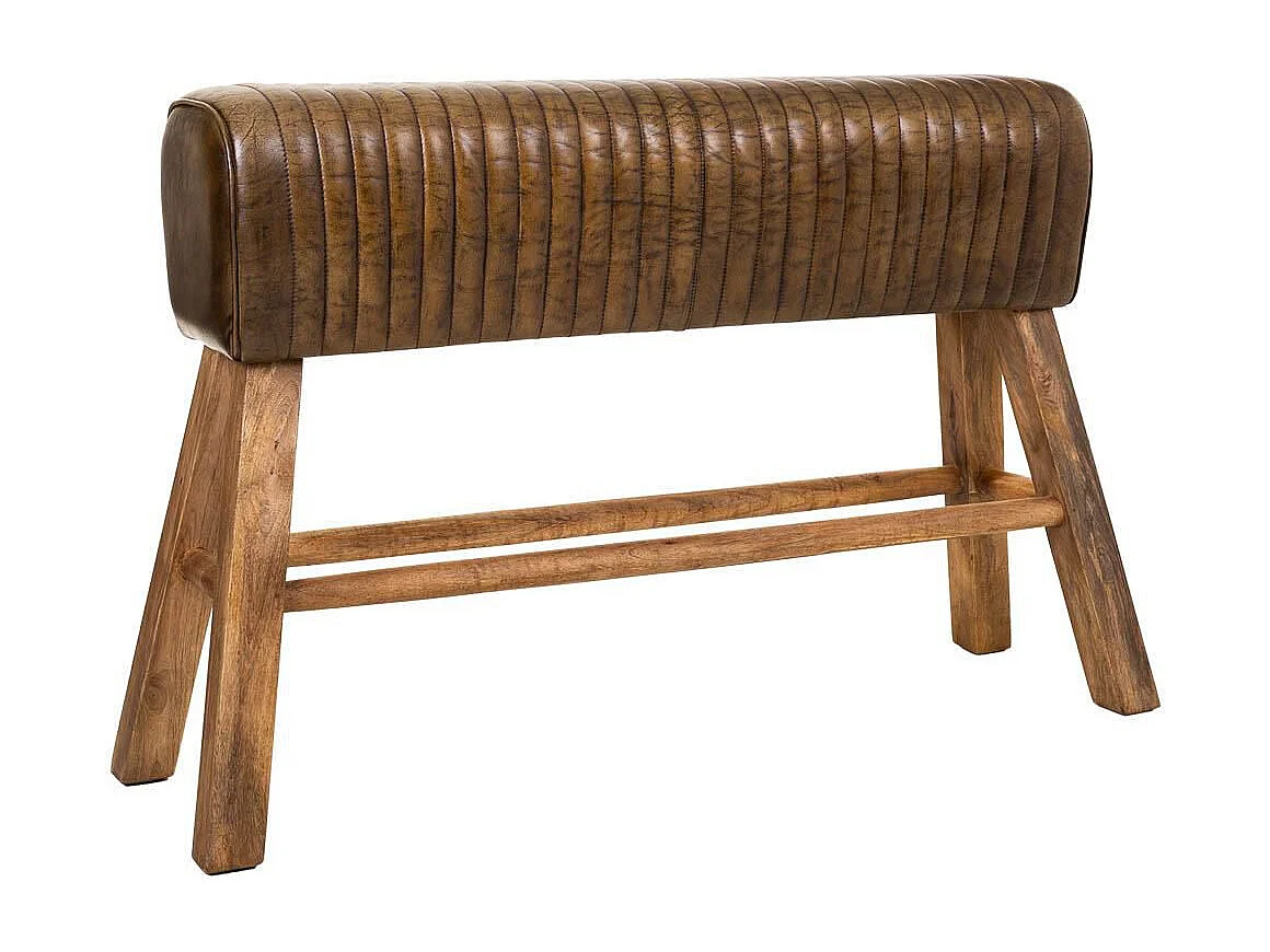 Panca in legno e pelle