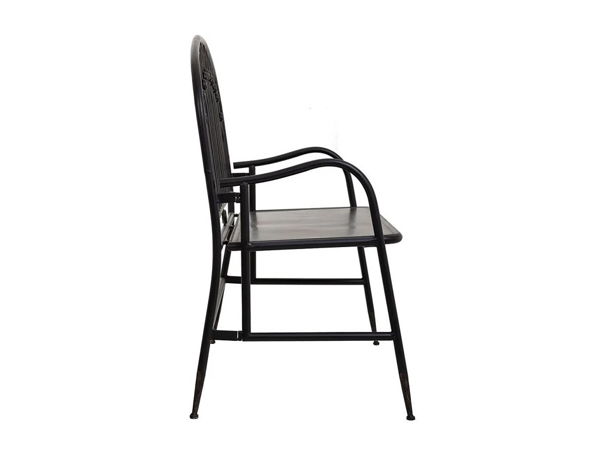 Zwarte metalen bank voor thuis