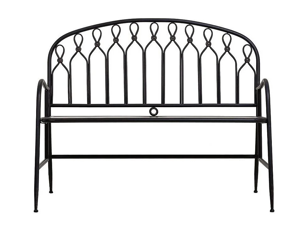 Zwarte metalen bank voor thuis