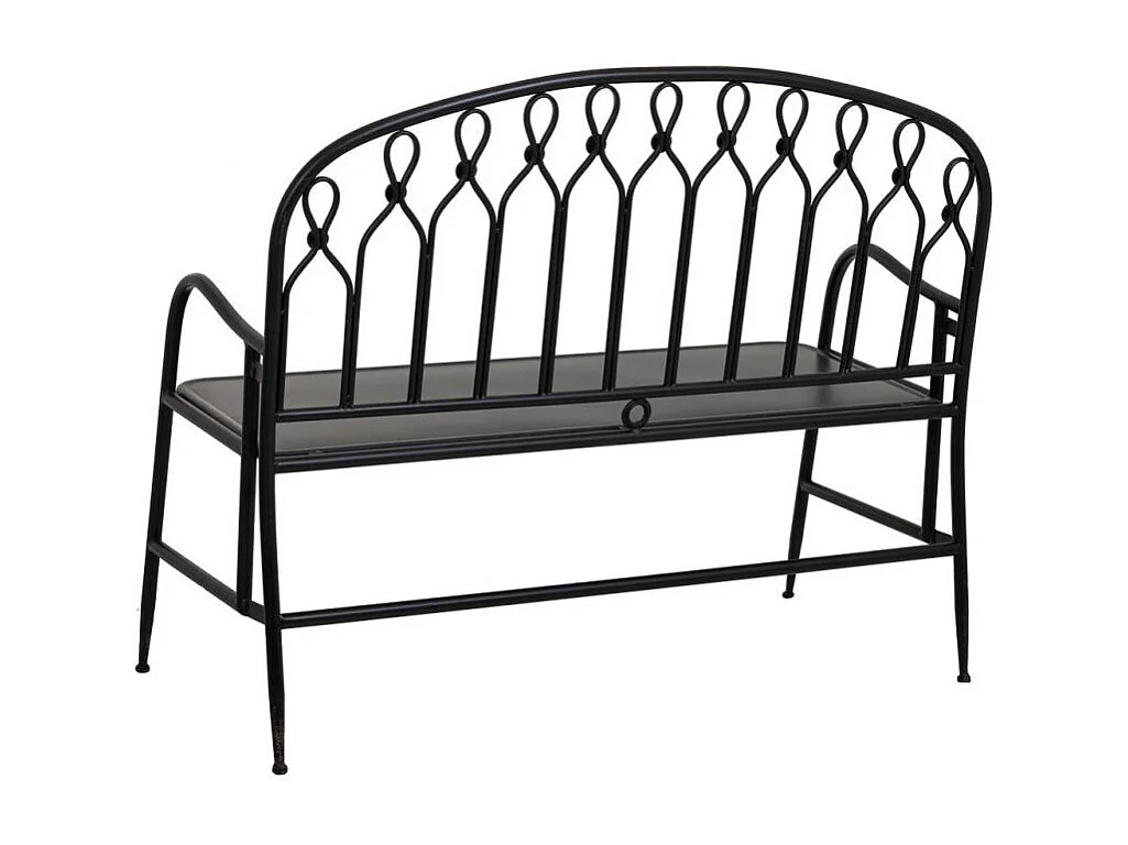 Zwarte metalen bank voor thuis