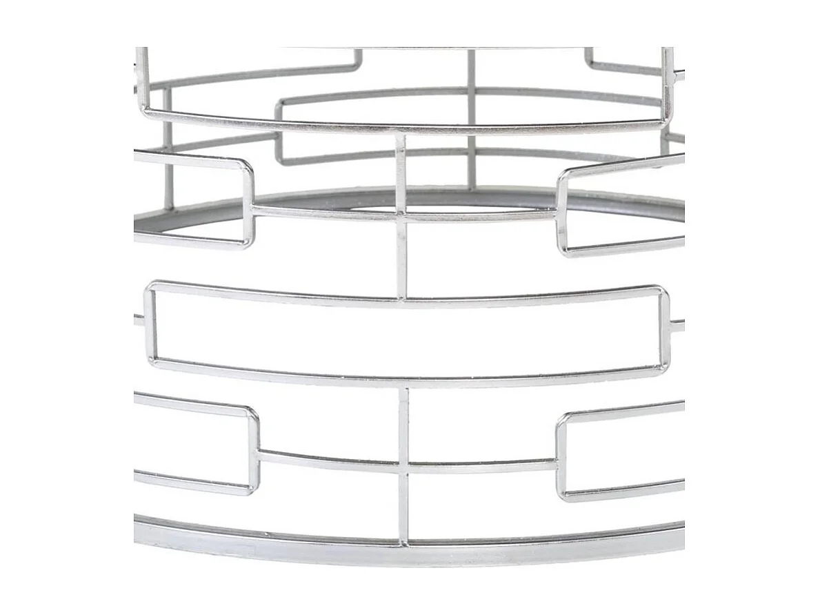 Panca rotonda in velluto nero e metallo argentato