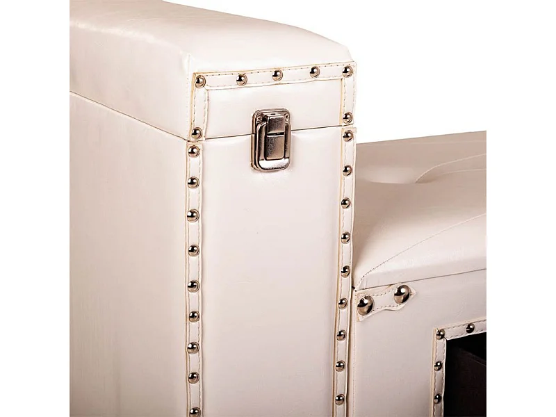 Kunstleren bank met lades