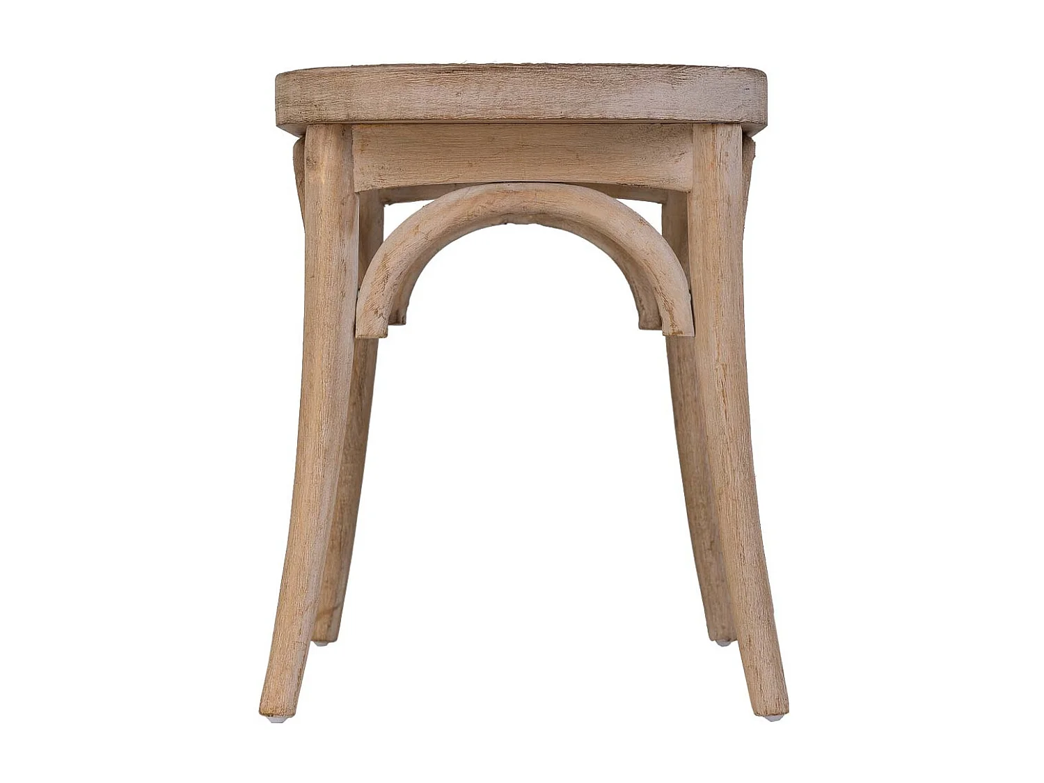 Panca in legno con seduta in rattan, marrone