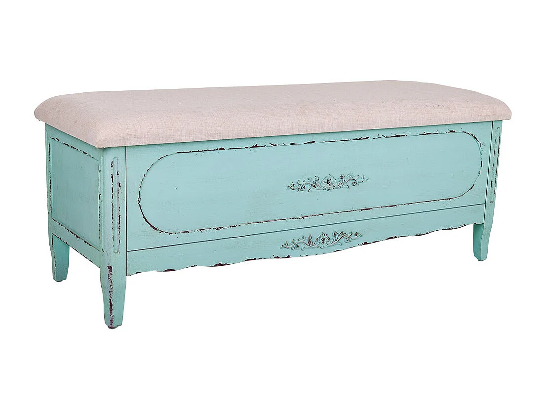 Houten en gewatteerde bank