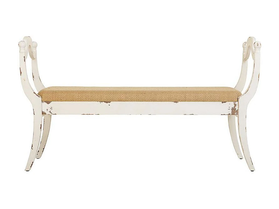 Witte gestoffeerde houten bankset