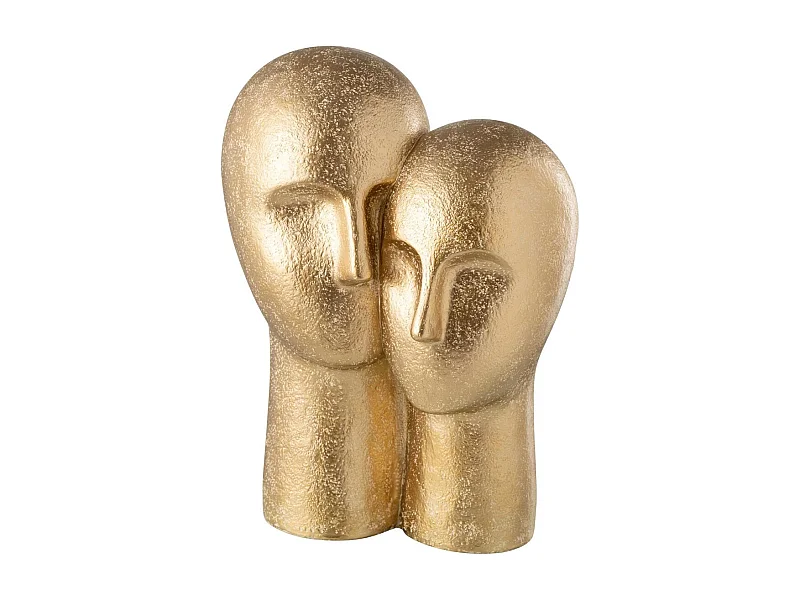 Statuette en Résine "Tête Couple" 42cm Or
