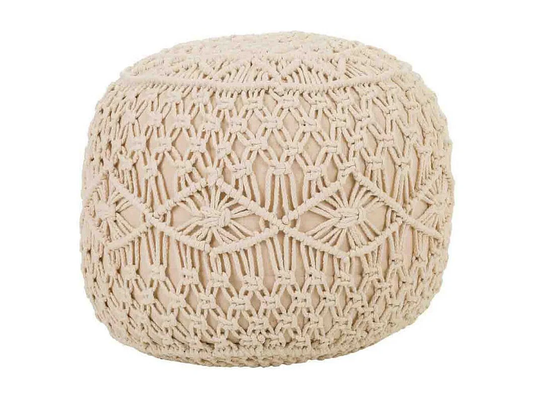 Gevlochten katoenen poef