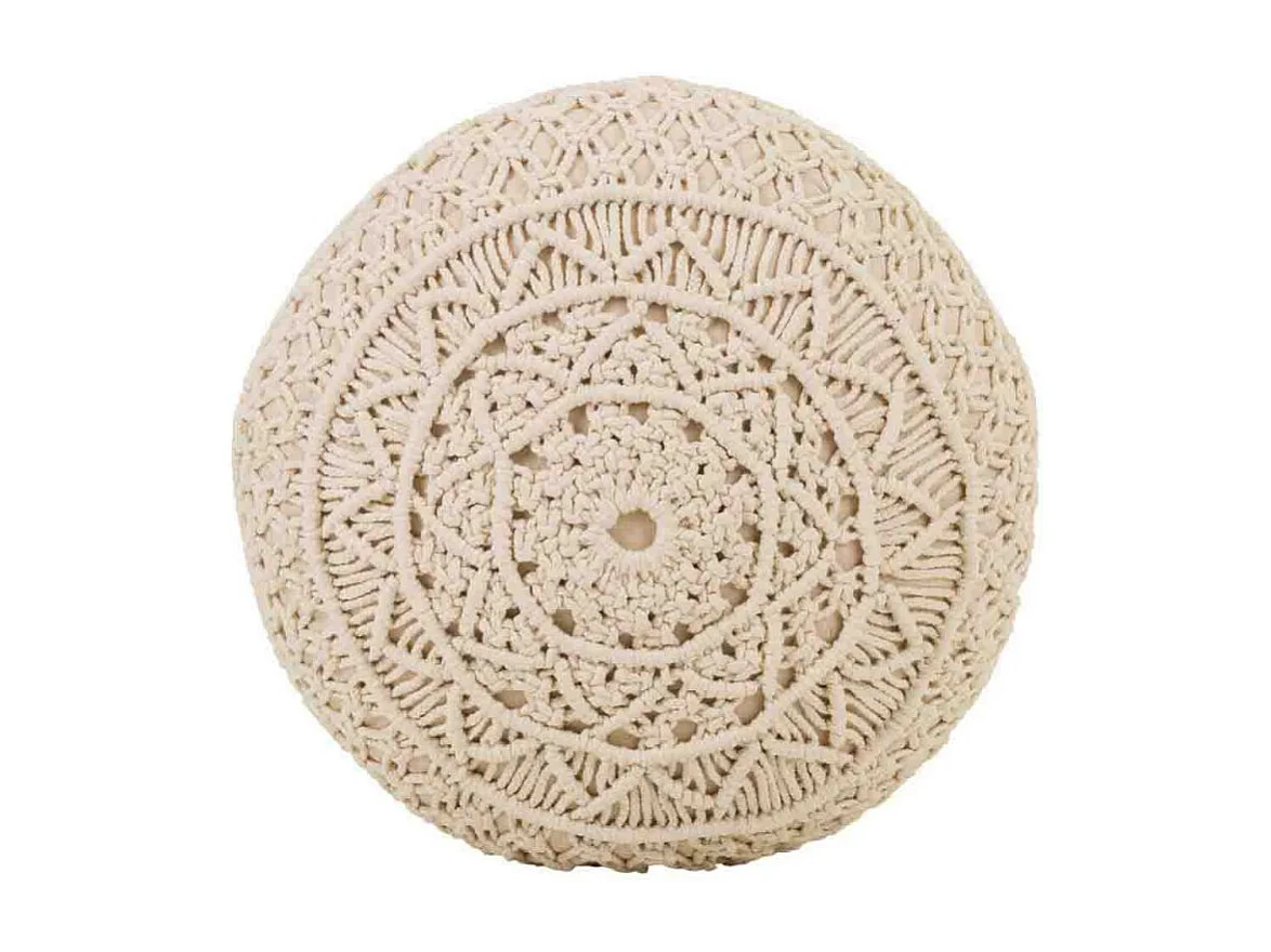 Gevlochten katoenen poef