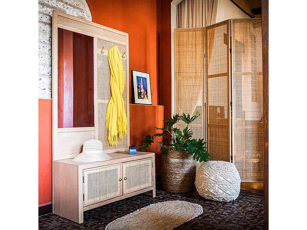 Gevlochten katoenen poef