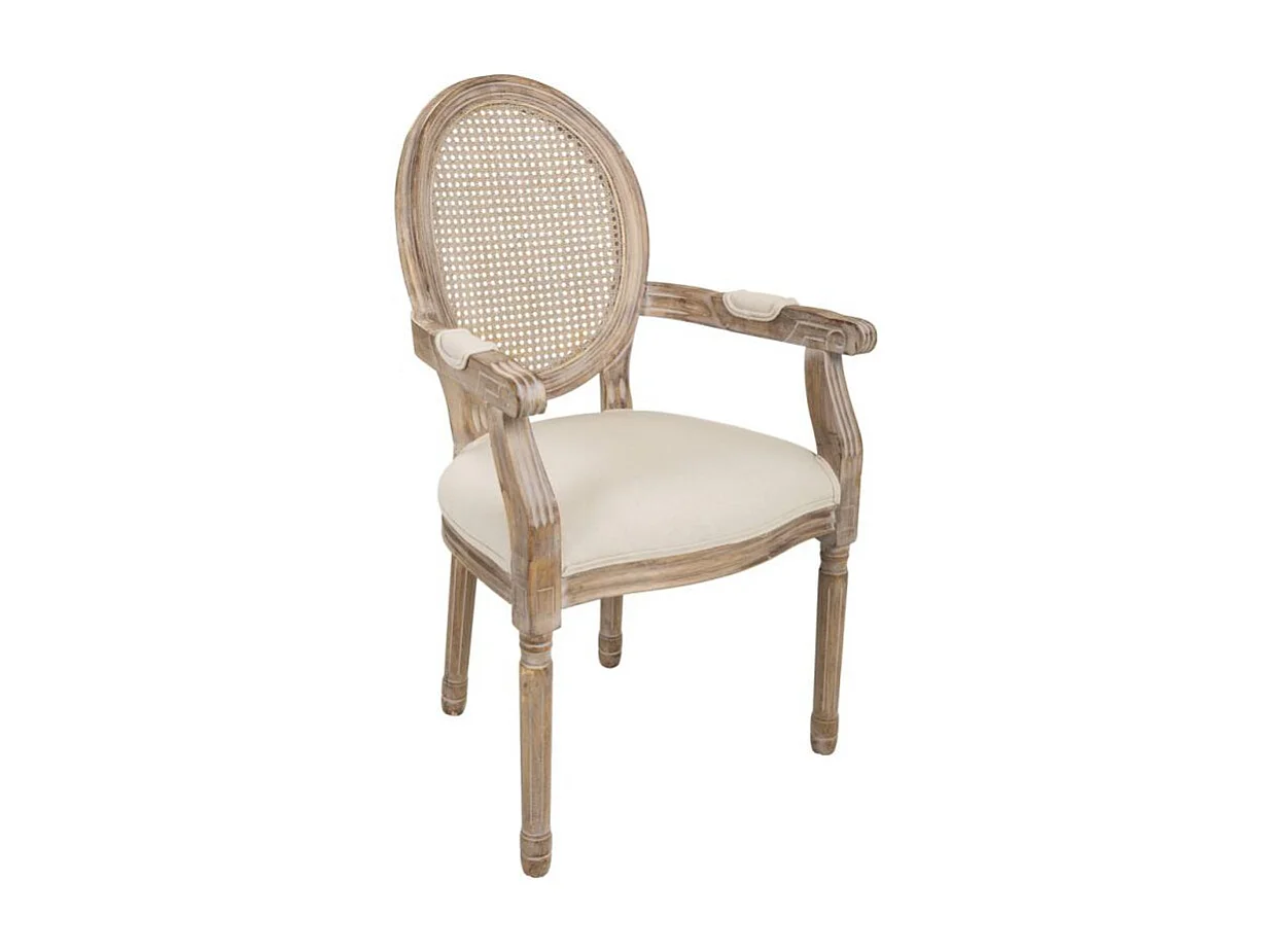 Sedia in legno imbottita con canna