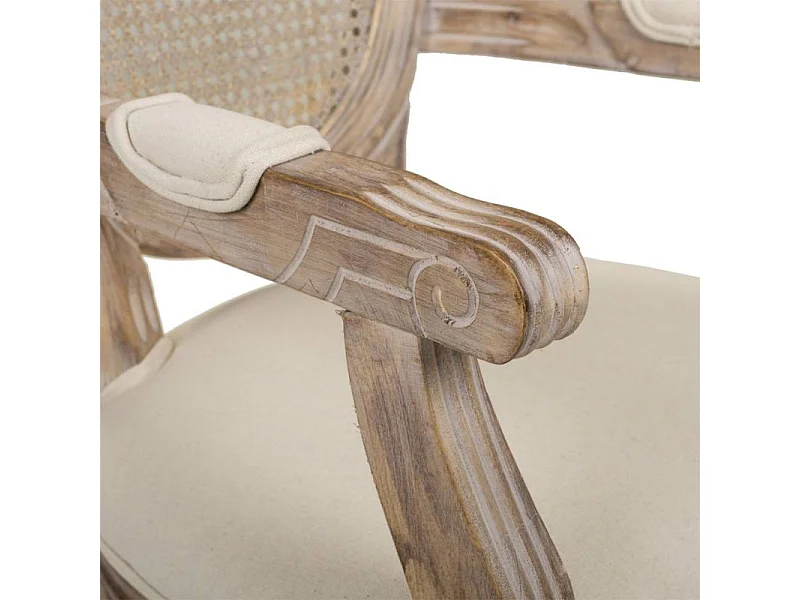 Sedia in legno imbottita con canna