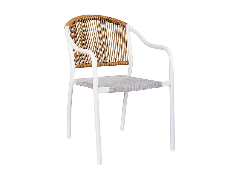 Silla de ratán blanca