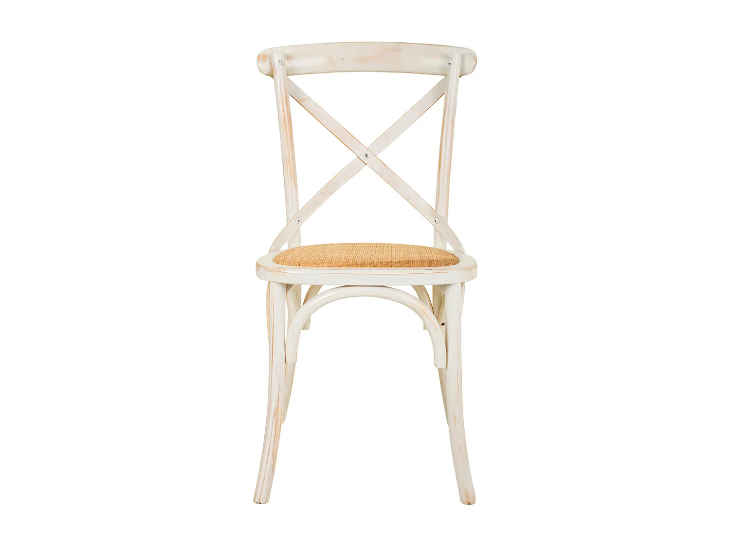 Silla de madera y asiento de ratan