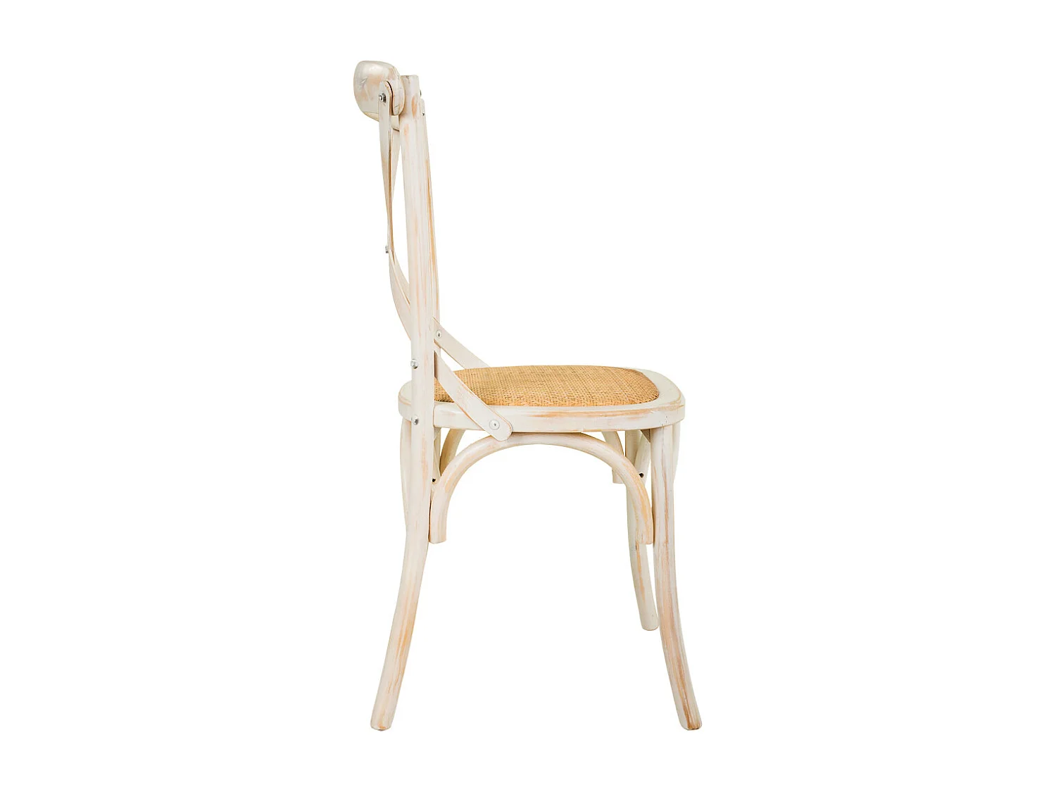 Silla de madera y asiento de ratan