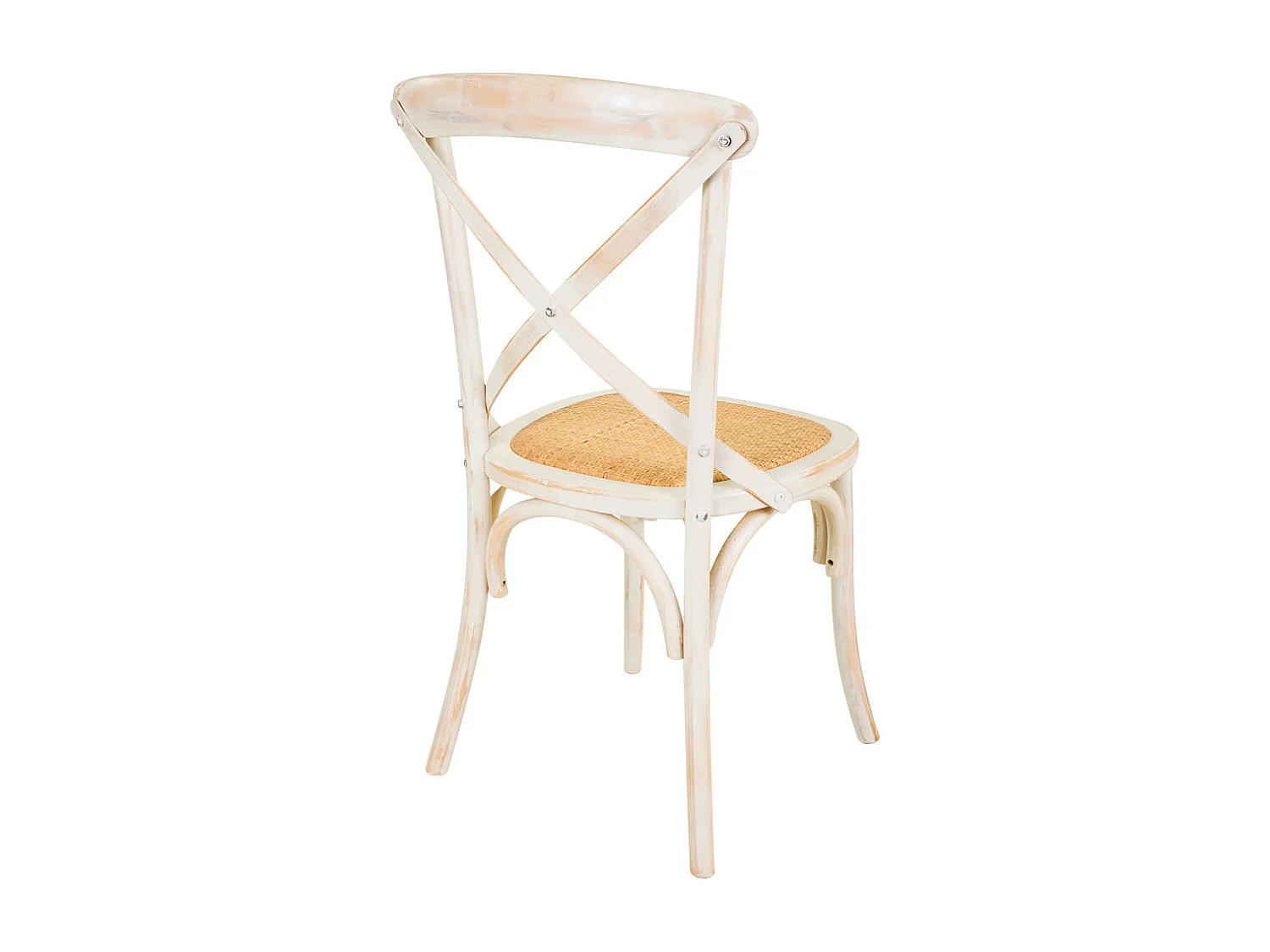 Silla de madera y asiento de ratan