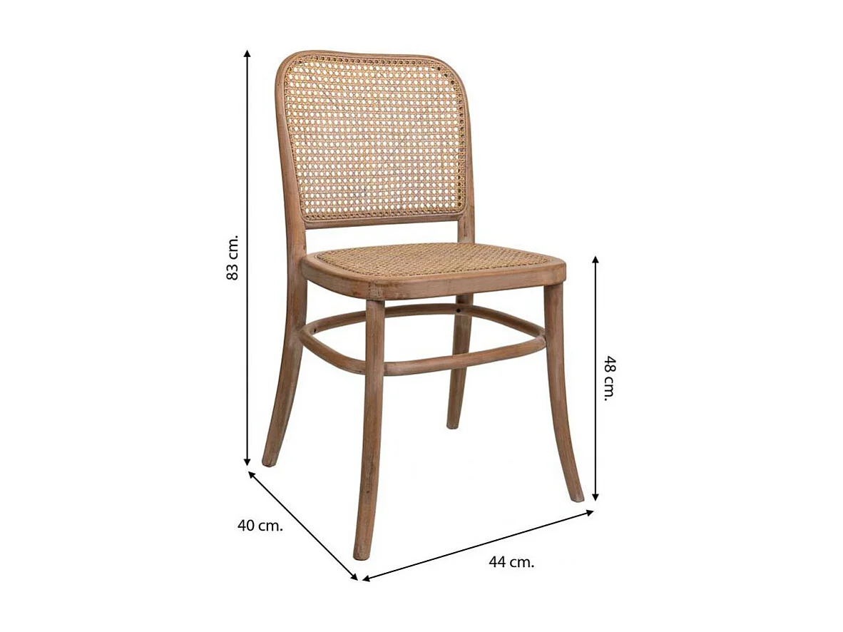 Houten en rieten stoel