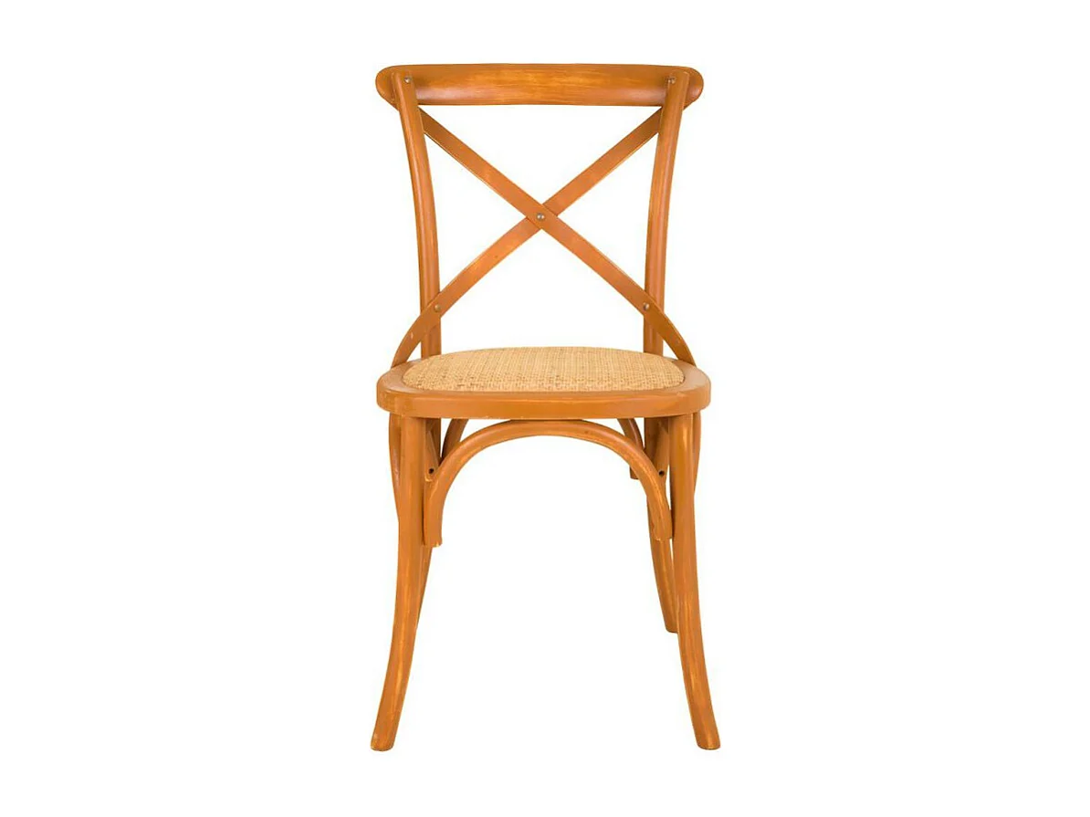 Sedia in legno e seduta in rattan