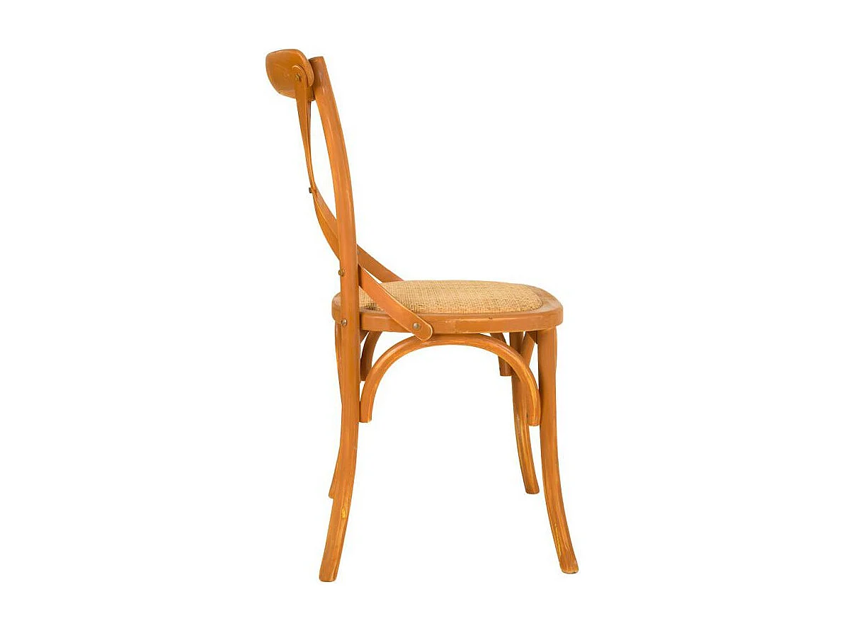 Sedia in legno e seduta in rattan