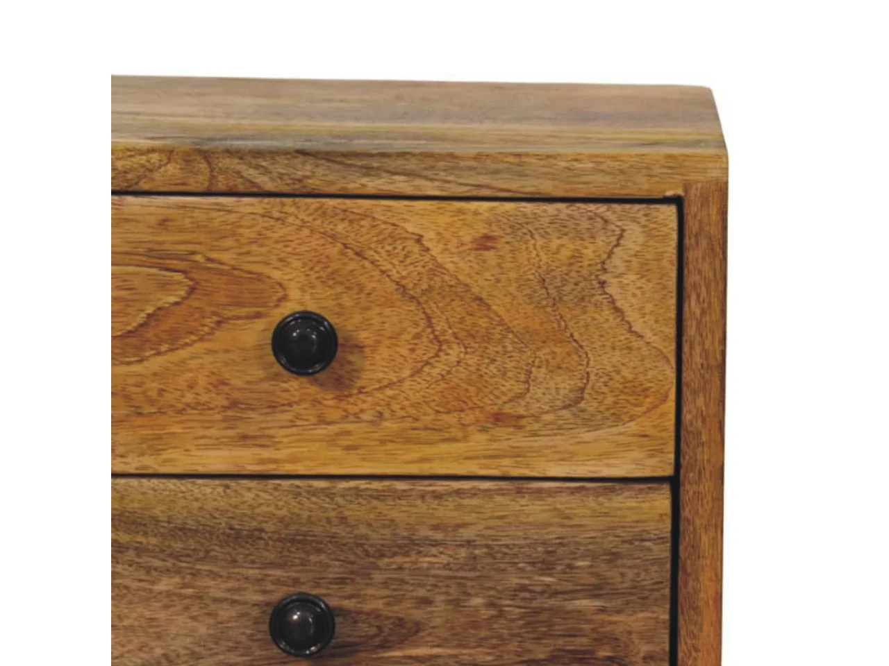 Artisan Furniture Solis vægmonteret sengebord med 2 skuffer, naturlig egetræsfinish, brun.