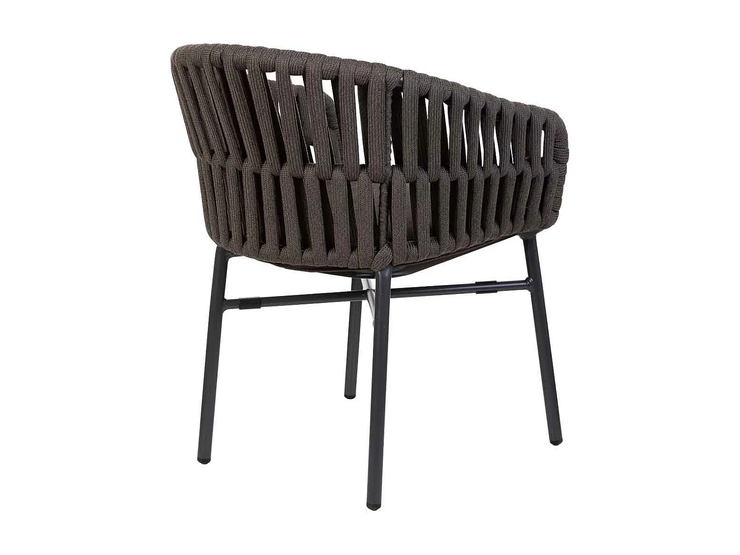 Silla de aluminio con cuerda blanca gris