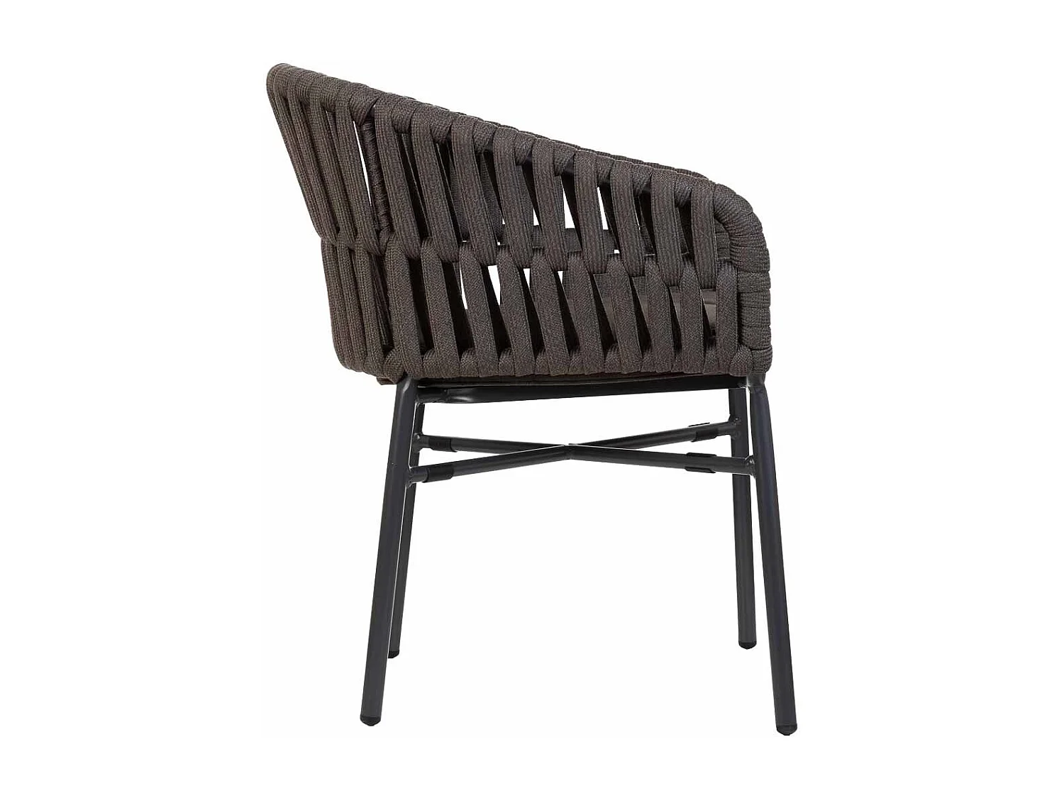 Silla de aluminio con cuerda blanca gris