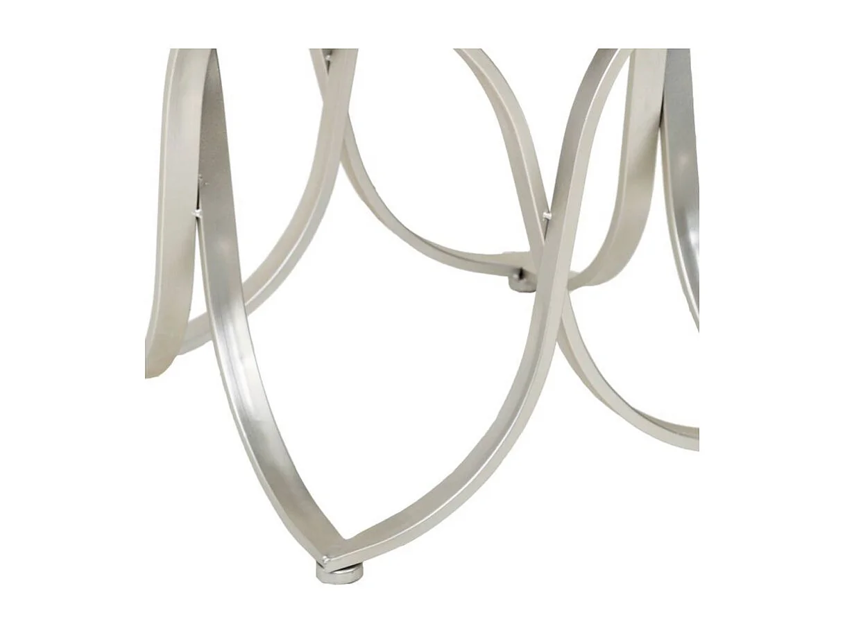 Panca imbottita in metallo argentato